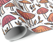 Funky Mushroom Pattern Earth Tones Cadeaupapier (Rol Hoek)