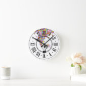 Funky Music Gramophone | Retro Ronde Klok (Huis)