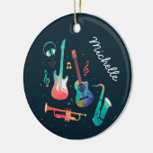 Funky Muziekkleurige muziekinstrumenten Keramisch Ornament (Links)