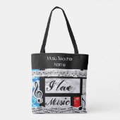 Funky muziekleraren tas gepersonaliseerd (Achterkant)