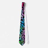 Funky Neon Colorful Leopard Print Stropdas (Voorkant)