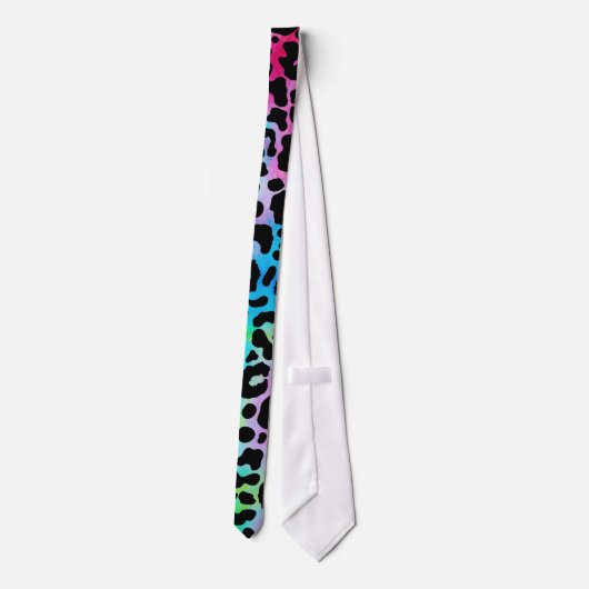 Funky Neon Colorful Leopard Print Stropdas (Achterkant)