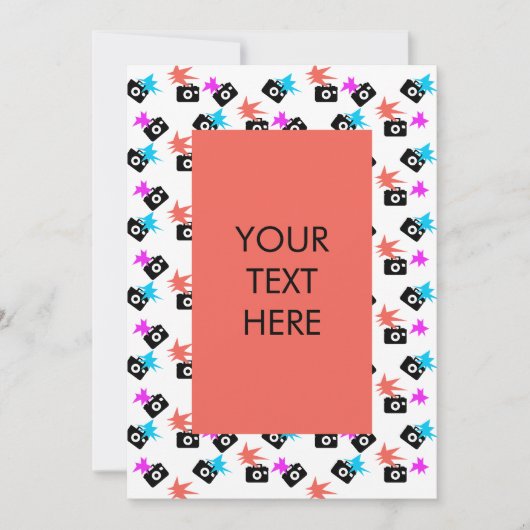 Funky Neon Flash Burst Camera Pattern Blank Kaart (Voorkant)