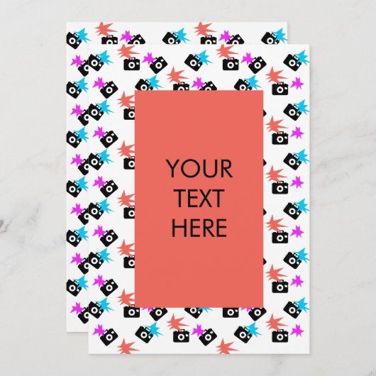 Funky Neon Flash Burst Camera Pattern Blank Kaart (Voorkant / Achterkant)