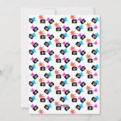 Funky Neon Flash Burst Camera Pattern Blank Kaart (Achterkant)