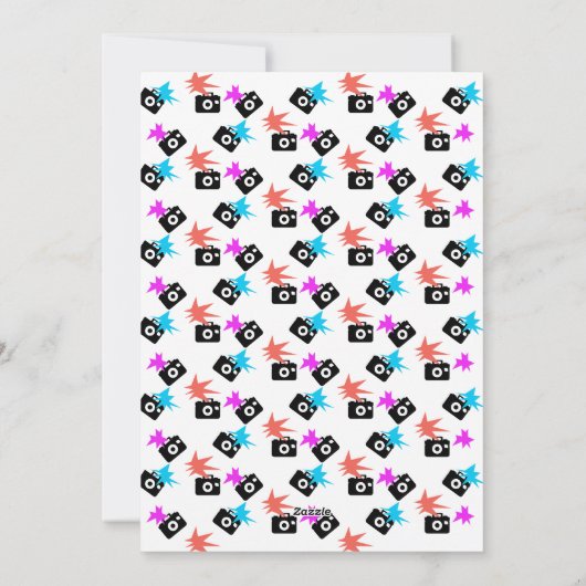 Funky Neon Flash Burst Camera Pattern Blank Kaart (Achterkant)