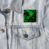 Funky Neon Green Emerald Halloween Abstract Vierkante Button 5,1 Cm (In situ)