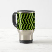 Funky Neon Green en Black Zig Zags Chevron Reisbeker (Voorkant links)