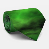 Funky Neon Groen Smaragd Halloween Abstract Stropdas (Opgerold)