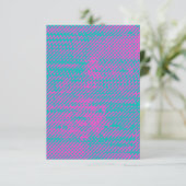 Funky Neon Halftone Grunge Blank Invitation Kaart (Staand voorkant)