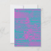 Funky Neon Halftone Grunge Blank Invitation Kaart (Achterkant)