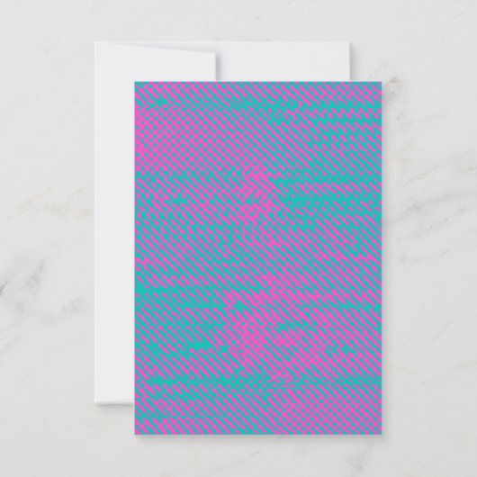 Funky Neon Halftone Grunge Blank Invitation Kaart (Achterkant)