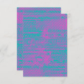 Funky Neon Halftone Grunge Blank Invitation Kaart (Voorkant / Achterkant)