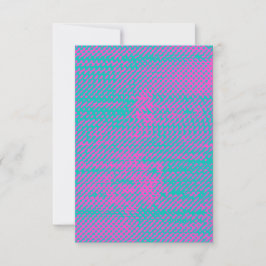 Funky Neon Halftone Grunge Blank Invitation Kaart