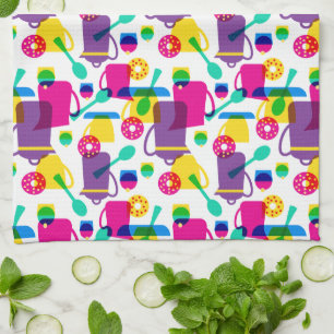 Funky Neon Kitchen   Jouw namen toevoegen Theedoek