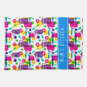 Funky Neon Kitchen | Jouw namen toevoegen Theedoek (Horizontaal)