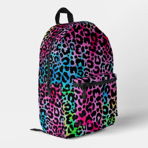 Funky neon kleurrijke luipaardprint bedrukte rugzak