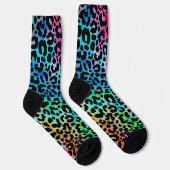 Funky neon kleurrijke luipaardprint sokken (Rechts)