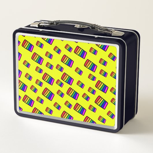 Funky Neon Rainbow Block Patroon (Achterkant)