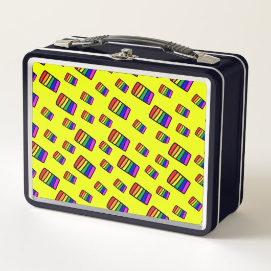 Funky Neon Rainbow Block Patroon (Voorkant)
