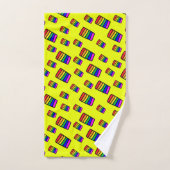 Funky Neon Rainbow Block Patroon Bad Handdoek (Handdoek)