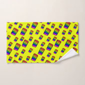 Funky Neon Rainbow Block Patroon Bad Handdoek (Handdoek)