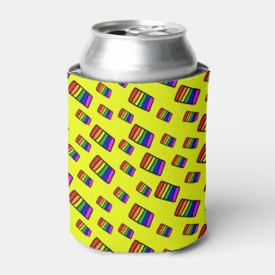 Funky Neon Rainbow Block Patroon Blikjeskoeler