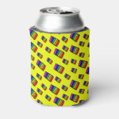 Funky Neon Rainbow Block Patroon Blikjeskoeler (Blikje Achterkant)