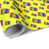 Funky Neon Rainbow Block Patroon Cadeaupapier (Rol Hoek)