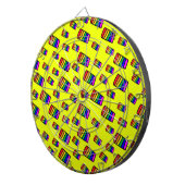 Funky Neon Rainbow Block Patroon Dartbord (Voorkant Rechts)