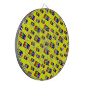 Funky Neon Rainbow Block Patroon Dartbord (Voorkant Links)