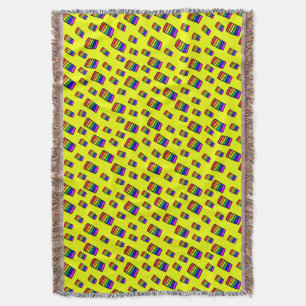 Funky Neon Rainbow Block Patroon Deken
