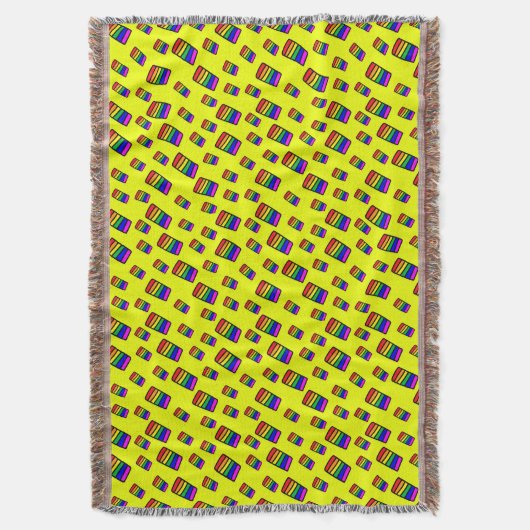 Funky Neon Rainbow Block Patroon Deken (Voorkant Verticaal)