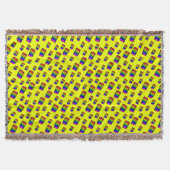 Funky Neon Rainbow Block Patroon Deken (Voorkant)