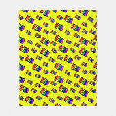 Funky Neon Rainbow Block Patroon Fleece Deken (Voorkant)
