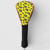 Funky Neon Rainbow Block Patroon Golfheadcover (Voorkant)