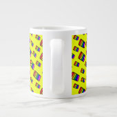 Funky Neon Rainbow Block Patroon Grote Koffiekop (Achterkant)