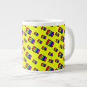 Funky Neon Rainbow Block Patroon Grote Koffiekop (Voorkant rechts)