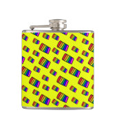 Funky Neon Rainbow Block Patroon Heupfles (Voorkant)