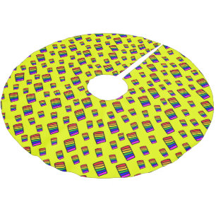 Funky Neon Rainbow Block Patroon Kerstboom Rok