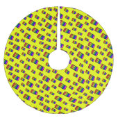 Funky Neon Rainbow Block Patroon Kerstboom Rok (Voorkant)