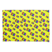 Funky Neon Rainbow Block Patroon Kussensloop (Voorkant-Links)