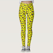 Funky Neon Rainbow Block Patroon Leggings (Voorkant)