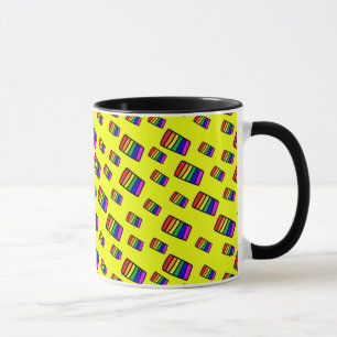 Funky Neon Rainbow Block Patroon Mok