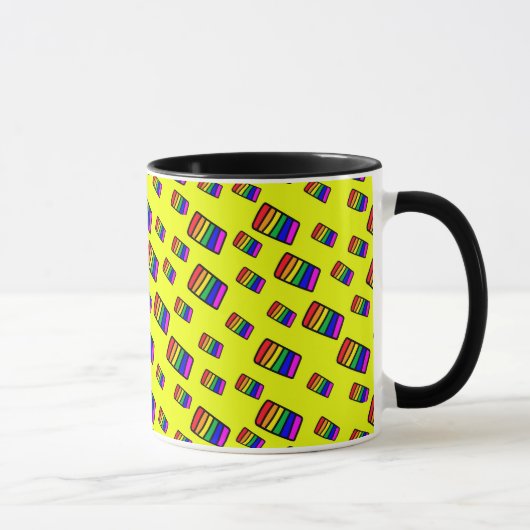 Funky Neon Rainbow Block Patroon Mok (Rechts)