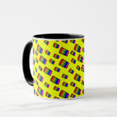 Funky Neon Rainbow Block Patroon Mok (Voorkant links)