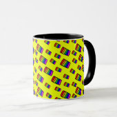 Funky Neon Rainbow Block Patroon Mok (Voorkant rechts)