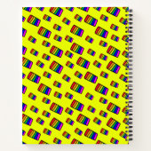 Funky Neon Rainbow Block Patroon Notitieboek (Achterkant)