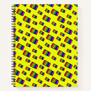 Funky Neon Rainbow Block Patroon Notitieboek