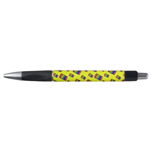Funky Neon Rainbow Block Patroon Pen (Voorkant)